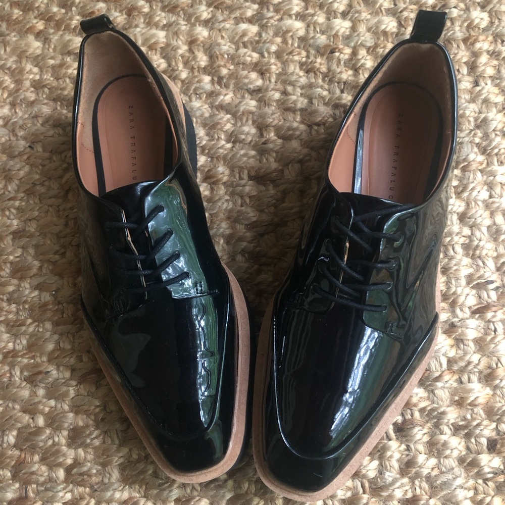 Zara Black Platform Oxfords - Picture 6 of 16